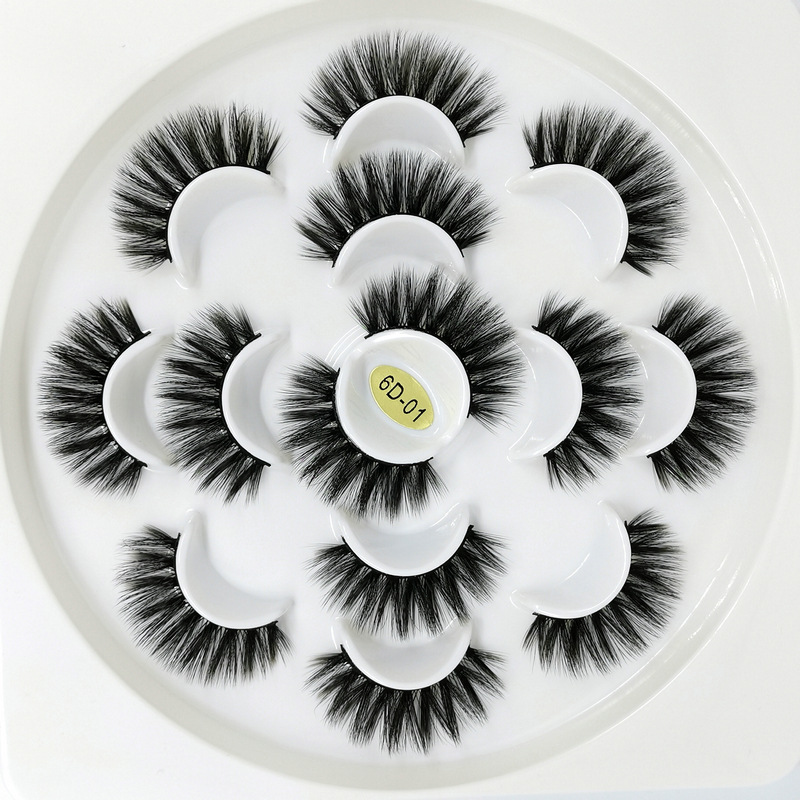 7 pairs faux natural mink eyelash extension 3d 6d eyelash case eyelashes wholesale box vendors