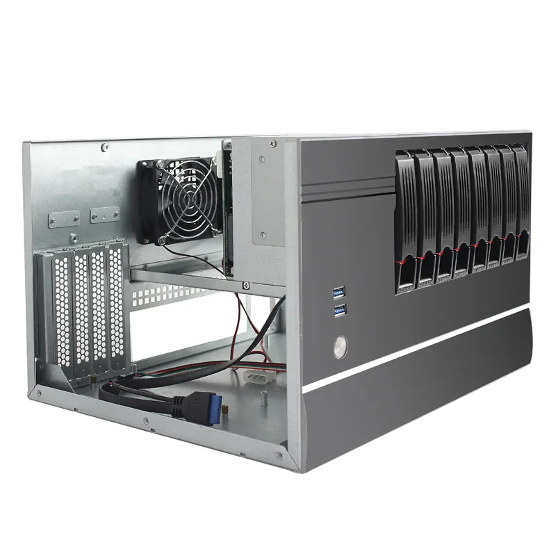 Mini NAS 8 bay hot swap server case with 2.5/3.5 hdd nas chassis for micro atx nas case system
