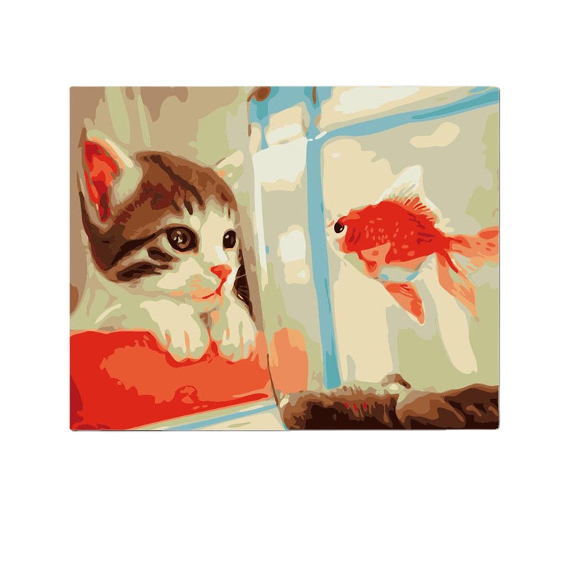 Wholesale factory Home Decoration Painting Animal Cat Diy Digital Decor Painting Numbers