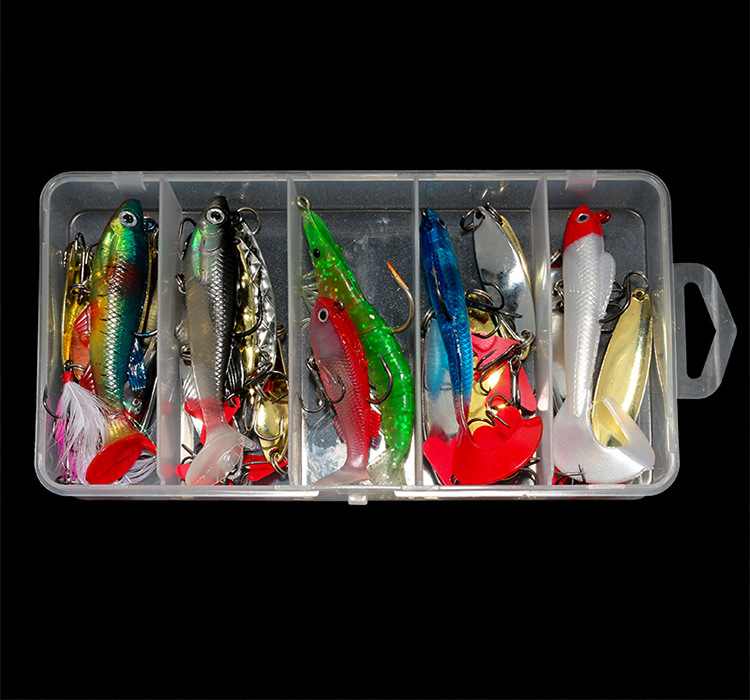 Factory wholesale Lure Bait Set Fishing Bait False Bait Comprehensive Sequin Lure Lure 21-piece sequin set