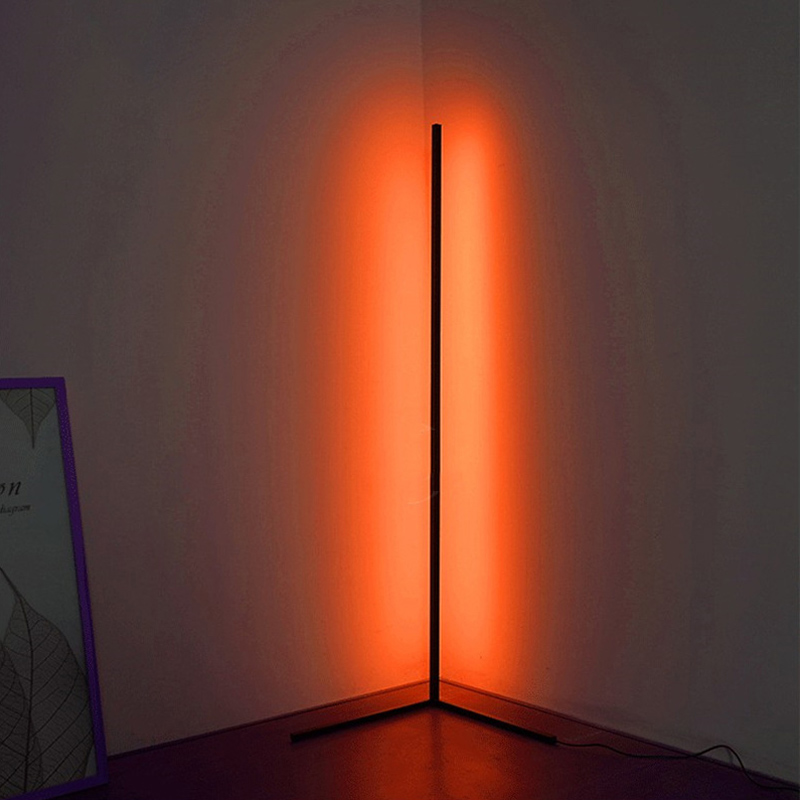 Drop shipping hotel lamp floor designer corner rgb arc nordic standing modern led floor lamp for living room bedroom