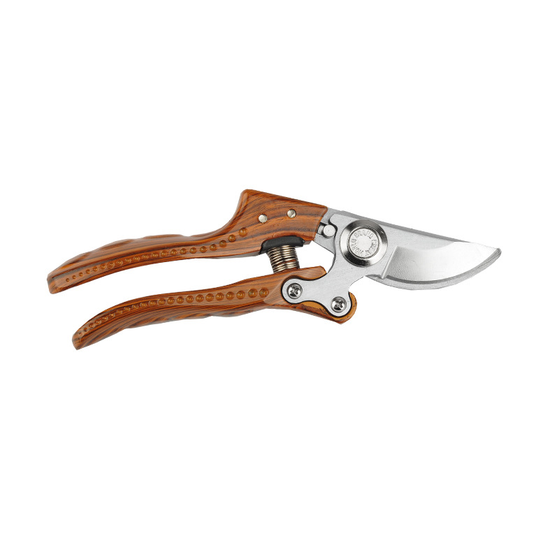 Hot Sale professional garden fruit tree bypass branch scissors pruner with wood handle pruning shears