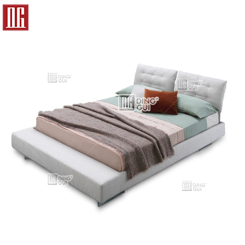 Furniture factory direct sale luxury wooden soft and comfortable fabric bedroom bed