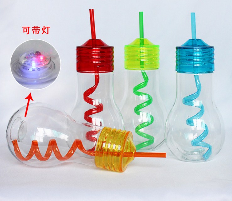 Cocktail Glass Shaped Clear Led Plastic Cold Drink Light Bulb Beverage Cups