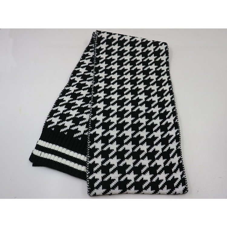 Houndstooth 2 Piece Set Elegant Collection Knit Beanie Hat And Scarf Set Assortment Winter For Women