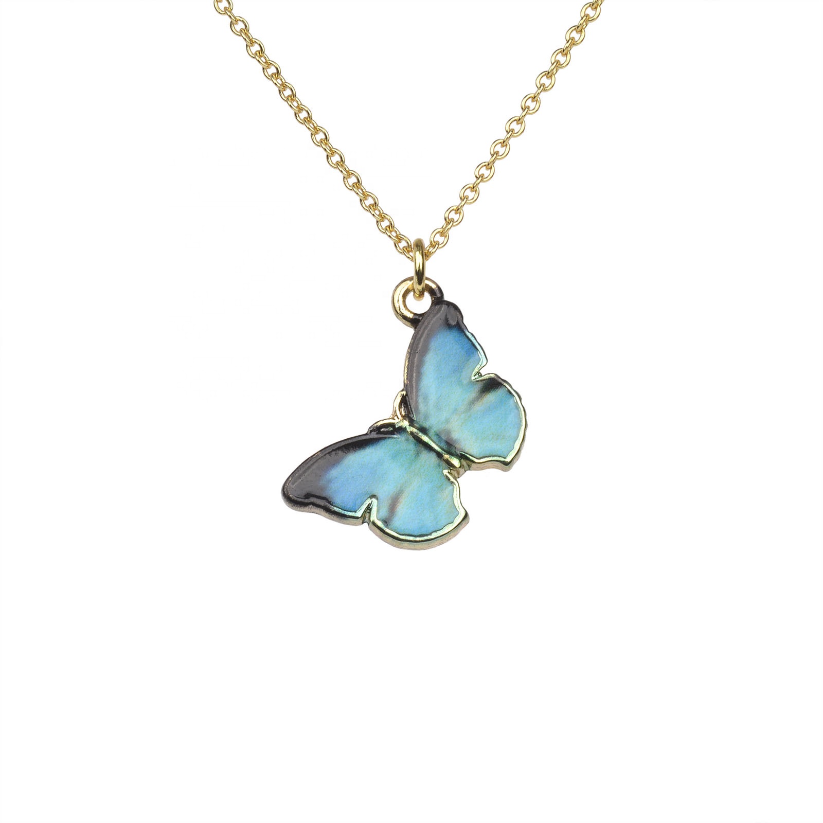 Promotion Stainless Steel Multicolor Butterfly Pendant Necklace All-Match Clavicle Pattern Butterfly Jewelry Choker