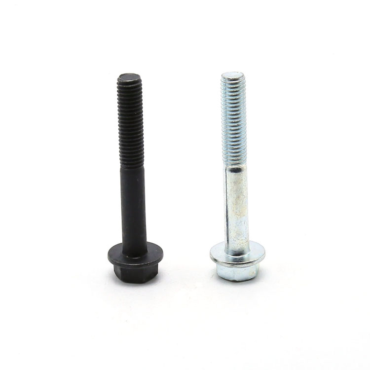 Customize white black hexagon screw flange bolt