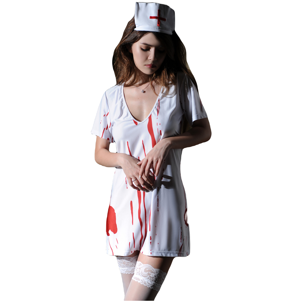 Nurse Dress Zombie Blood Vampire Female Nurse Service Stage Performance Clothing halloween costumes 2021