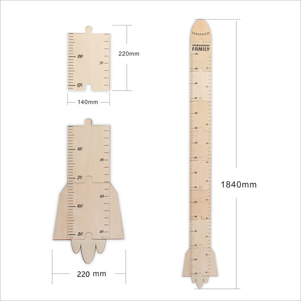 Custom Wood Growth Chart Height Baby Wooden Height Measuring Chart For Nursery Wall Decor