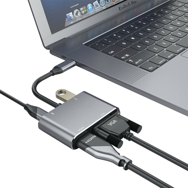 Док-станция 4 в 1, usb type-c, VGA, USB 3,0
