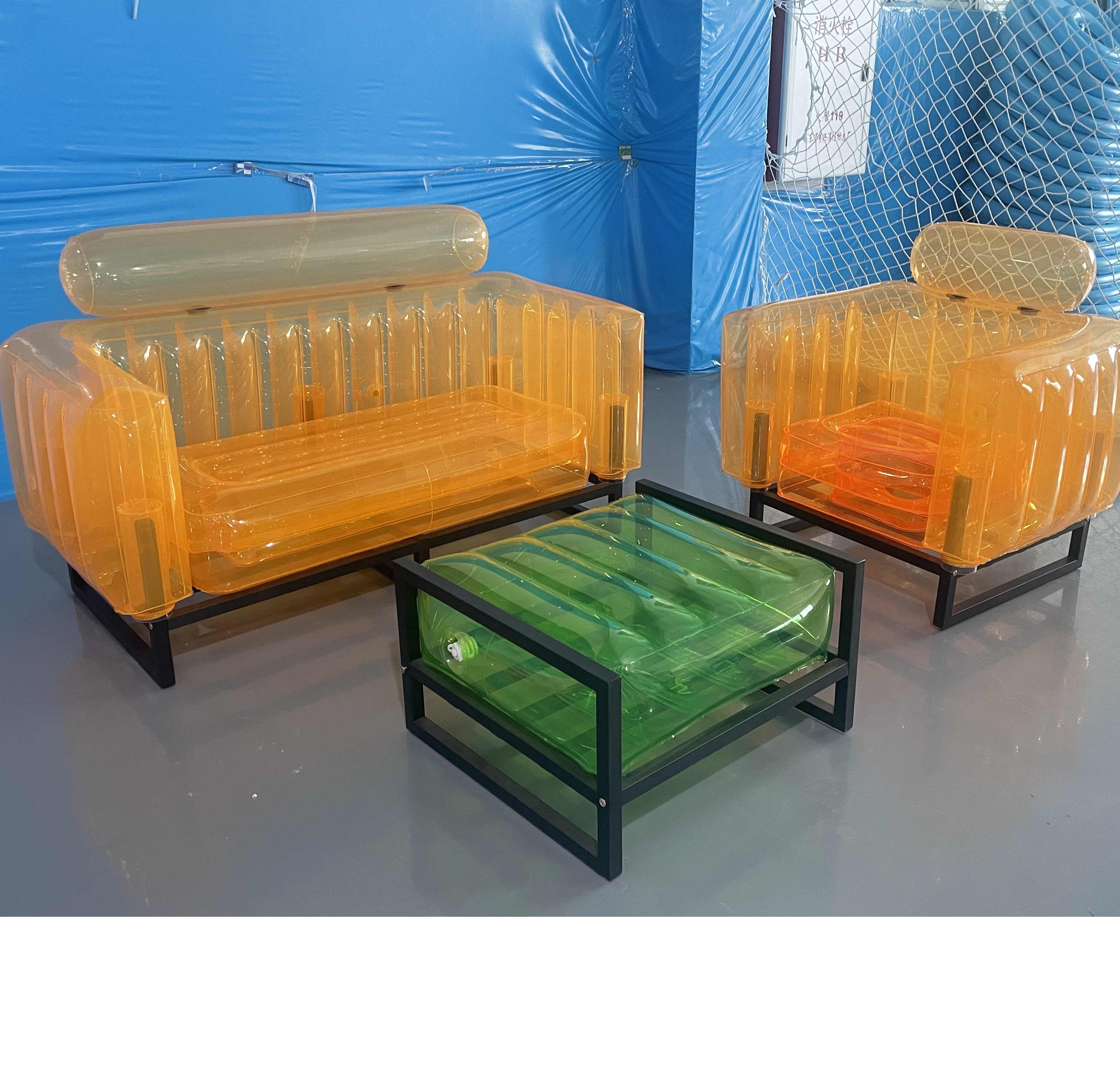 Customizable Folding Inflatable Sofa Chair TPU Puncture Resistant Outdoor Camping Inflatable Chair