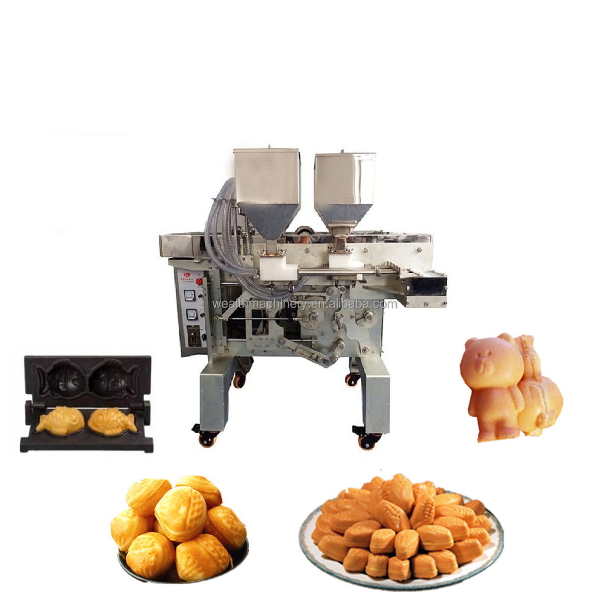 Half Automatic Corn Walnut Pinenut Shape Delimanjoo Cake Baking Machine Price