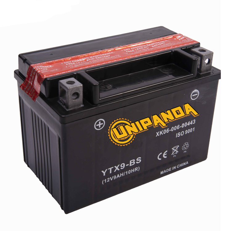 KTD YTX9-BS 12V 9AH YT9-BS High Performance Motorcycle Dry Charged Battery For Sale