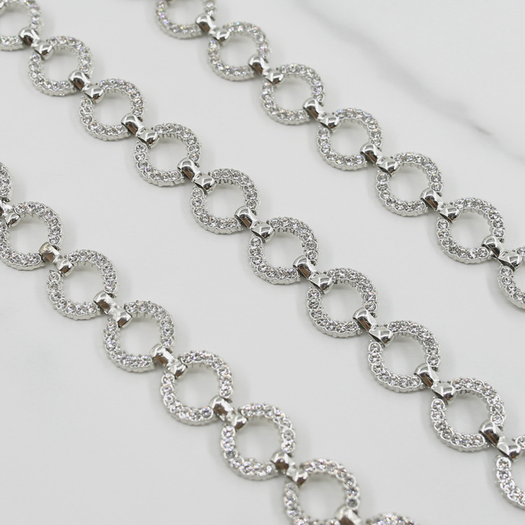 Cross Border Hot Sale Silver Metal Accessories With Round Buckle Female Bikini Crystal Accessories