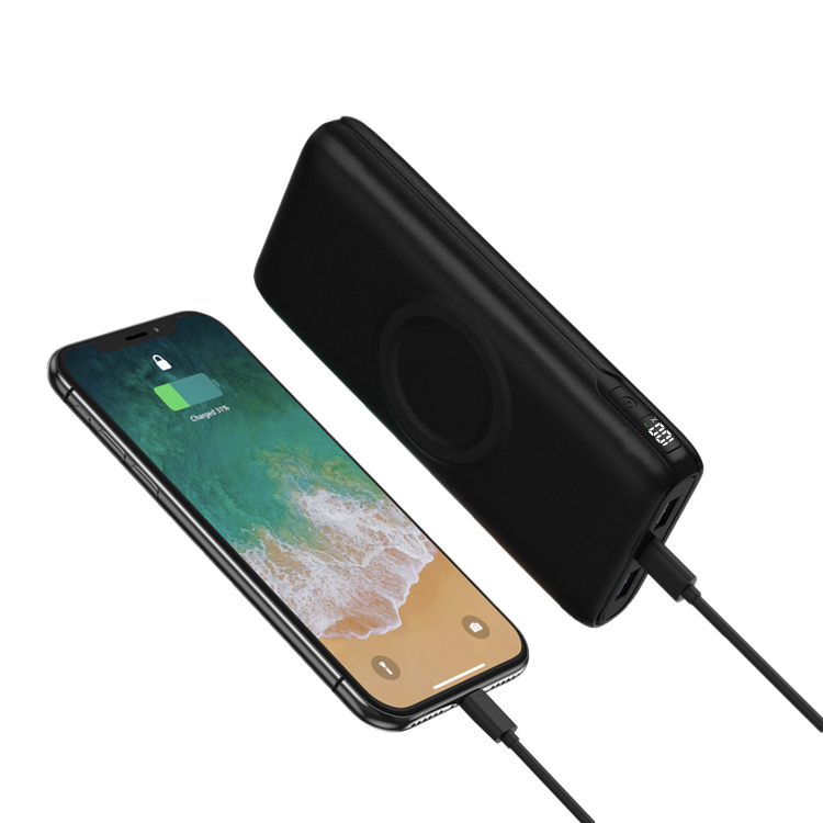 Wholesale Li-ploymer Battery Type C Dual USB Wireless Power Bank 20000mAh LED Display Portable Mobile Phone Power Bank Chargers