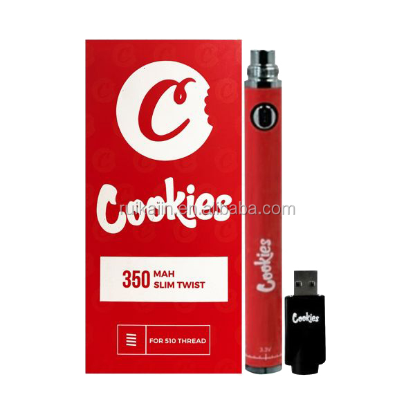 Сookies тонкий твист батареи красный vape корзину батареи печенье
