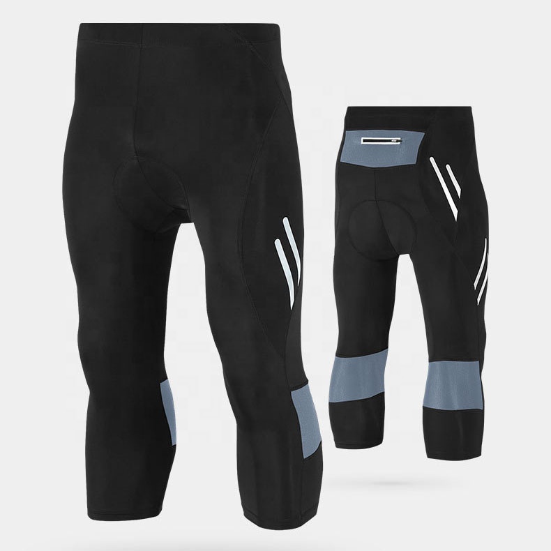 Wholesale Mens Compression 3/4 Leggings Cool Dry cycling Capri pants Cycling Sports Tights Leggings Capri Pants Shorts