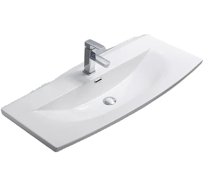 PATE new ceramic bathroom vanity arc-shape sink manufacturer Vitreous China washroom ceramic hand wash basin