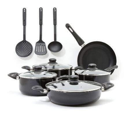 Pressed aluminum camp cook set 12pcs set with kitchen utensils MSF-6214