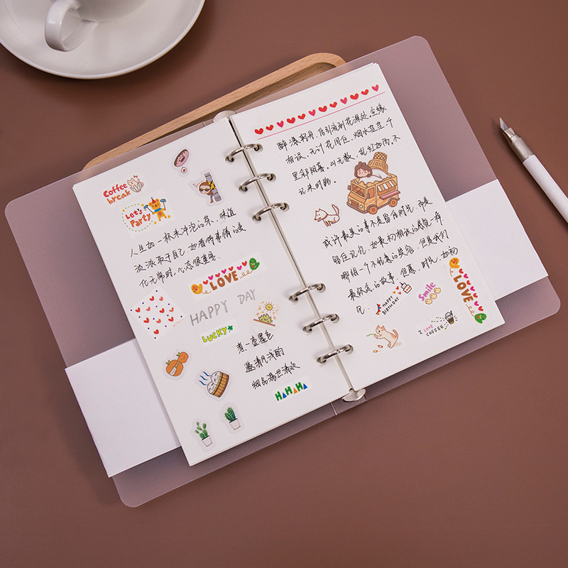 Wholeasle Custom Waterproof Laser Cover 6 holes Ring Binder A5 PP Notebook