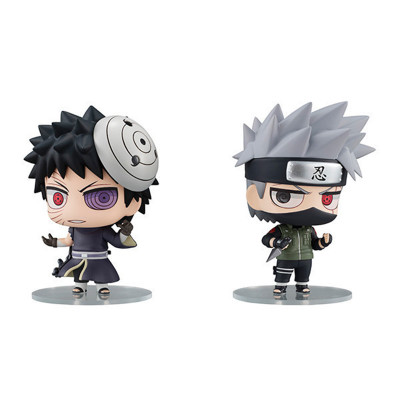 Wholesale 2pcs/set 8cm anime Hatake Kakashi VS Uchiha Obito action figure PVC model toys for gifts