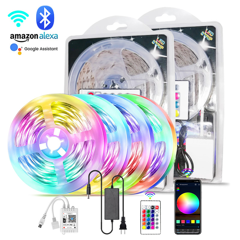 Светодиодная лента Hign lumen multilcolor 5050 SMD wifi 3000k 4000k 6000k Китай Шэньчжэнь Чжуншань Светодиодная лента rgb cct с пультом дистанционного управления