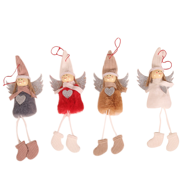 Christmas Decorations Christmas Tree Pendant Lovely Plush Color Angel Doll Window Table Decorations