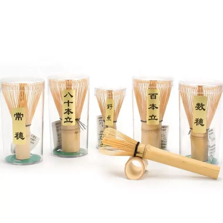 High quality bamboo matcha tea whisk handmade bamboo matcha chasen matcha whisk 100 prongs 80 prongs export to Jatan