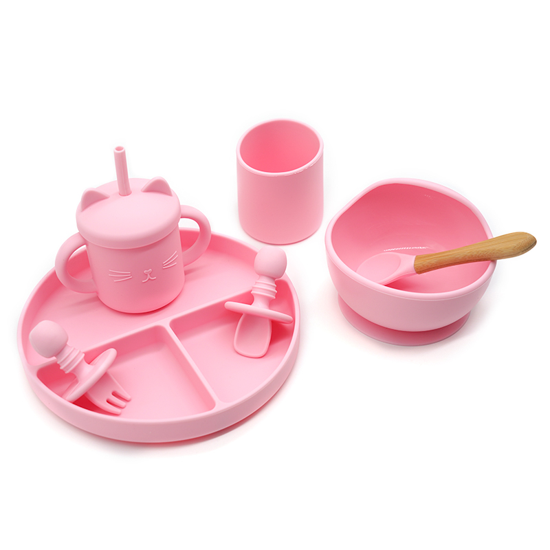 Custom bpa free feeding silicon plate set baby