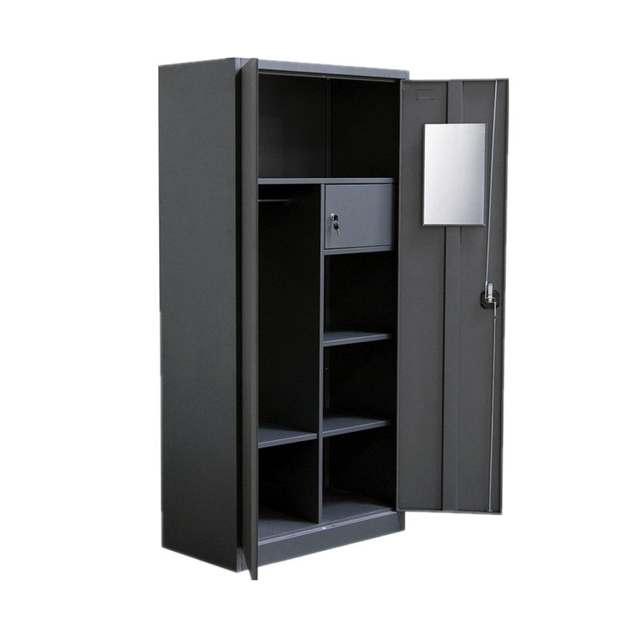 Cheap Price 2 Door Clothing Steel Cupboards For Clothes Cabinet Locker Bedroom Wardrobe