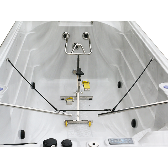 Fiberglass swimming pool indoor and outdoor swimming spa with outdoor waterfall fountain