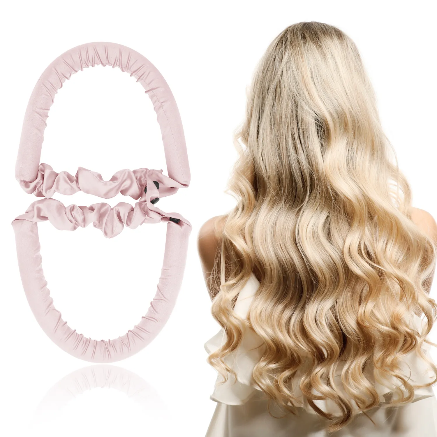 flexible ribbon silk hair curler foam curling rods rollers heatless curling hairband headband hair curler
