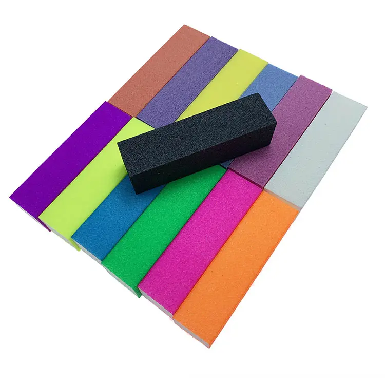 Factory price colorful sponge pink nail buffer file and nail buffer block with private label