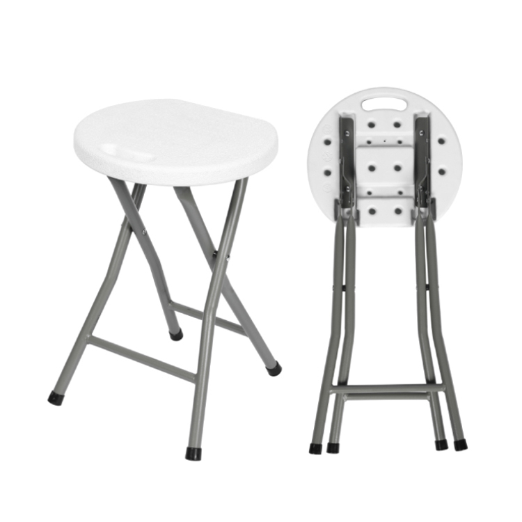 Factory Direct Sale Fashion White Plastic Outdoor Lightweight Folding Small Camping Stool Chairs
