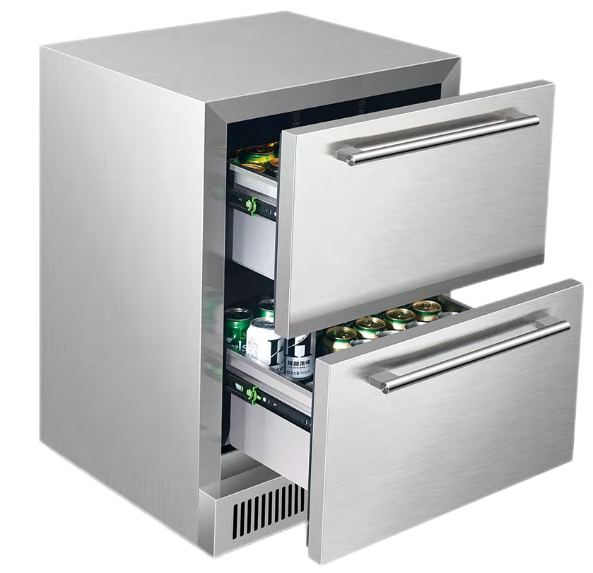 NUELEAD Under Counter Beverage Cooler 2 Drawer Hybrid Store Beverage Refrigerator