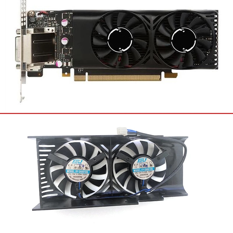 NEW XY-D05510S 0.20A 2PIN For MSI Geforce GTX 1050 2GT LP GTX 1050Ti 4GT LPV1 Graphic Card GTX1050Ti Cooling Fan