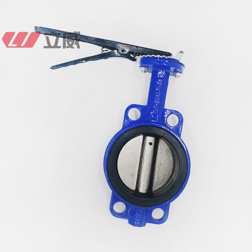 dn80 3inch di ci body handle operated wafer butterfly valve