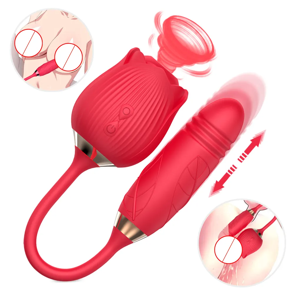 Amazon Hot Sale Waterproof Silicone Clit Sucking Nipple Stimulator Clit Sucker Rose Vibrator for women