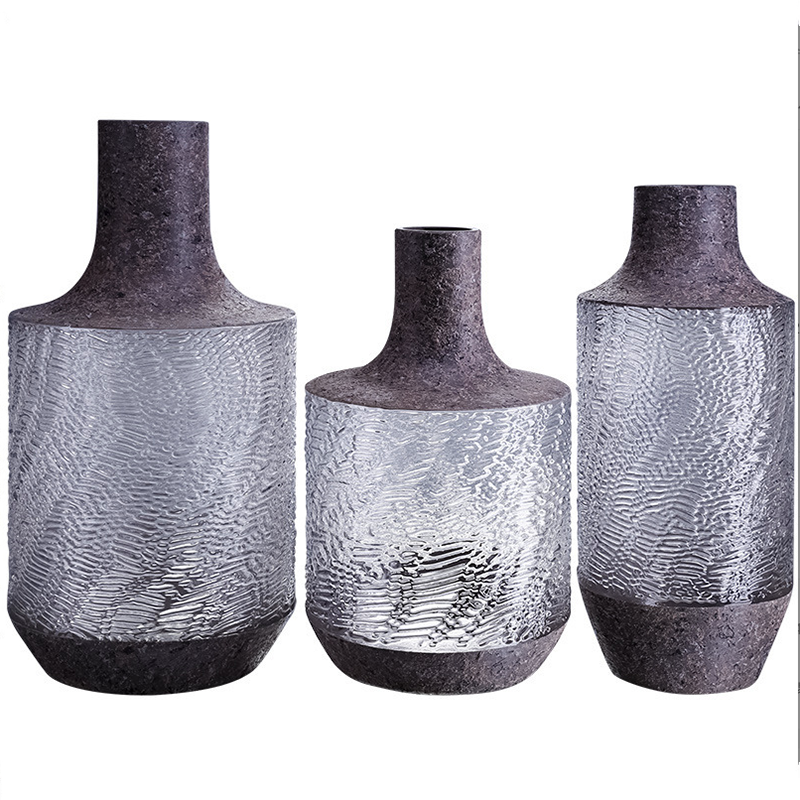 frost combination stonelike top and base glass vase