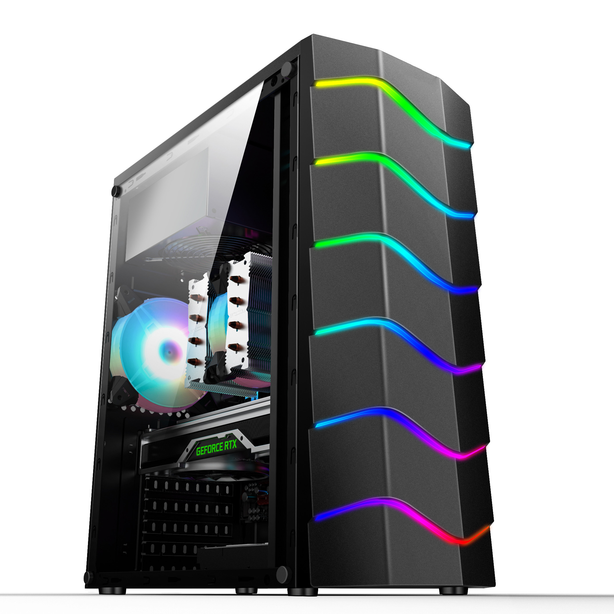 Широкий корпус ПК с RGB-лентой светильников на заказ металлическая сетка ПК корпус компьютера