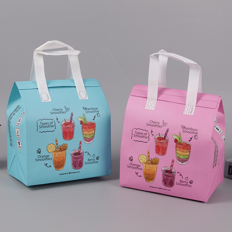 custom foldable insulated disposable food pizza delivery bag lunch bag picnic cooler non-woven bag with logo printed