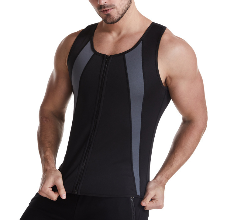 Custom Plus Size Heavy Duty Fitness Sport Workout Weight Loss Mens Body Wrap slim Sweat Vest Sauna Suits With Zipper