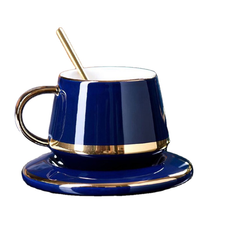 High quality nordic style ceramic coffee mug with gold foil rim