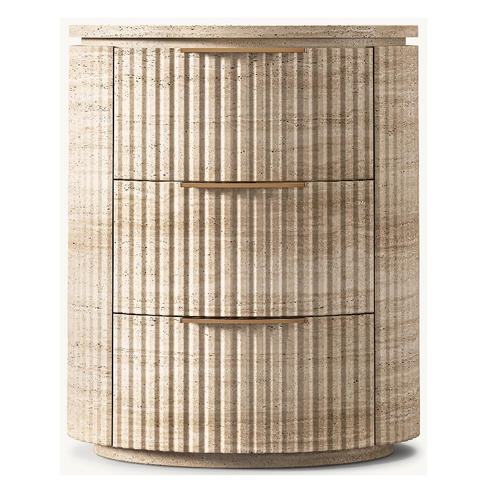 Modern Design Nightstand Indoor Furniture Travertine Material Table Nightstands For Hotel