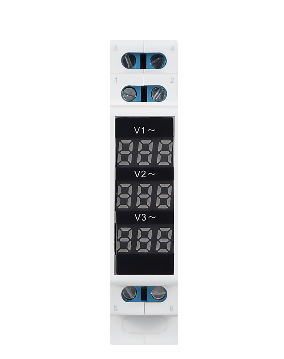 ETEK EKMV3 ETEK EKMV3-500R модульный измеритель напряжения 3PH 80-500VAC Красный Вт = 18 мм