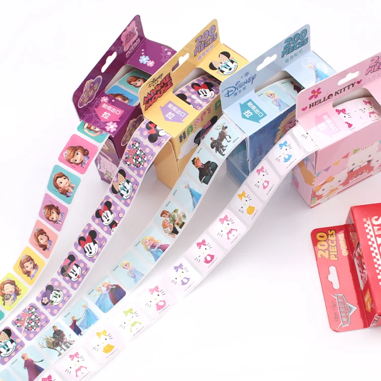 Self Adhesive Printable Thermal Sticker Roll For Kids Promotional Custom Shapes Waterproof Kid Kawaii