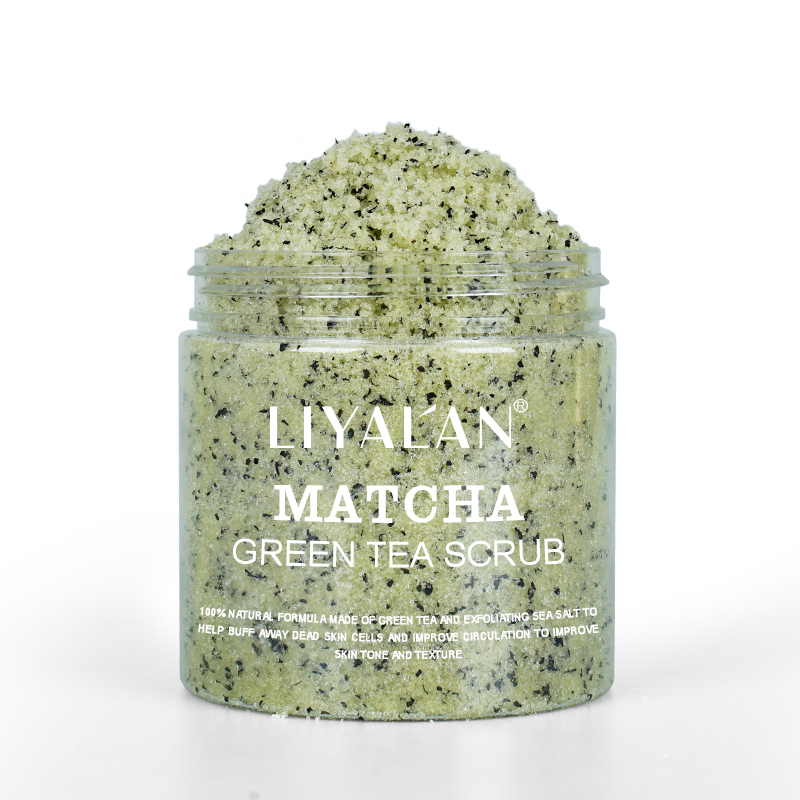 OEM LIYALAN метка частного назначения 100% все натуральный органический зеленый чай Отшелушивающий увлажняющий уход за кожей лица матча скраб для тела