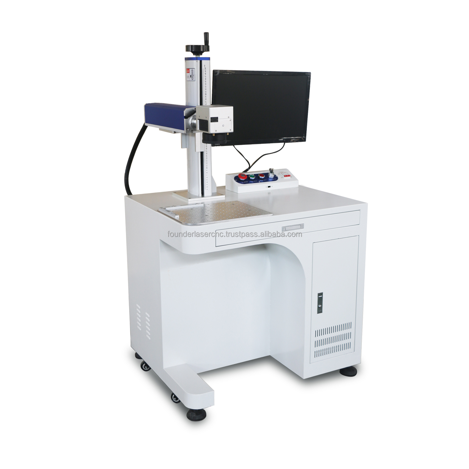 Factory Cabinet type Laser engraving machine credit card fiber laser marking machine for PVC plastic pipe PE cable