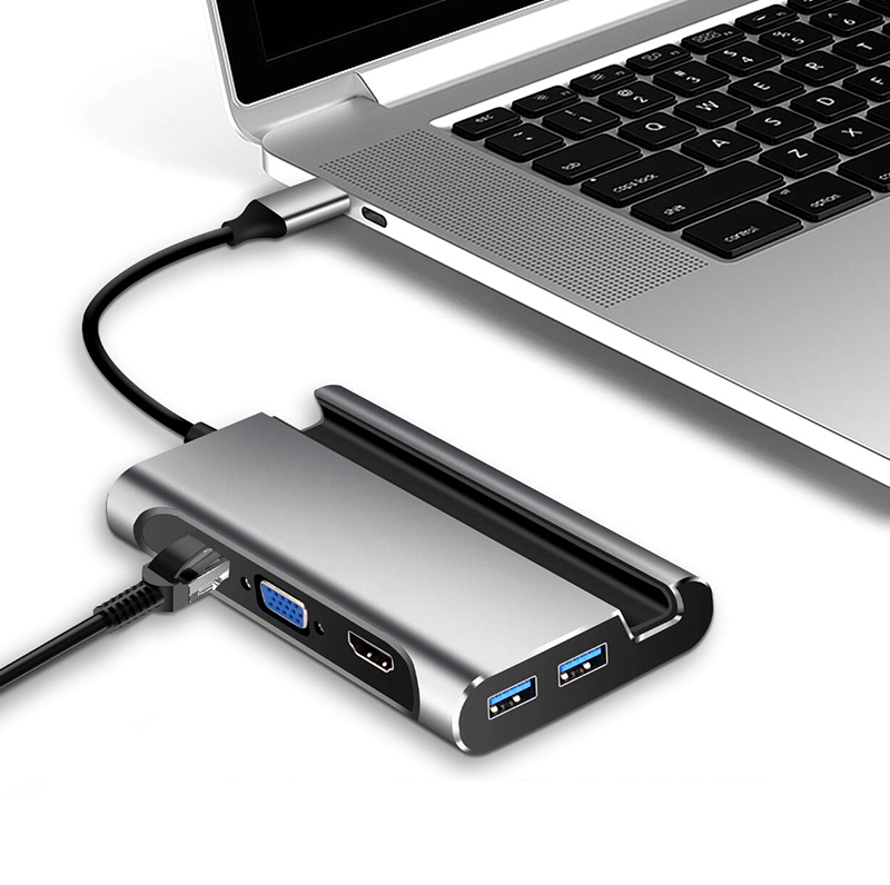 Type C USB концентратор с HDMI RJ45 PD кабель для зарядки с портом USB C концентратор Type-C USB разветвитель аксессуары для ноутбуков мульти концентратор