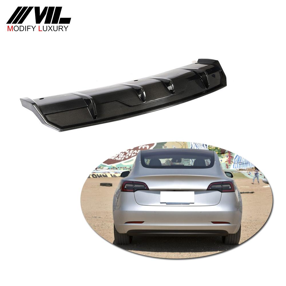 Углеродного волокна задний диффузор для Tesla модель 3 седан 4-дверь 2016-2019